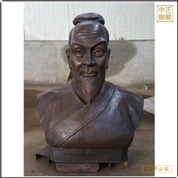 鑄銅關公 古代人物半身胸像
