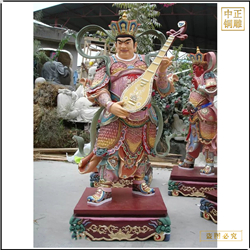 鑄銅關公 貼金彩繪2米四大天王銅佛像