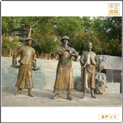 鑄銅關公 古代將軍用望眼鏡雕塑