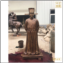 鑄銅關公 古代背手人物雕塑