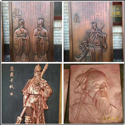 鑄銅關公 校園文化墻浮雕定制