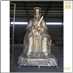 鑄銅關公 貼金大型徐若木銅雕塑