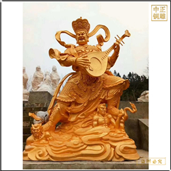 鑄銅關(guān)公 貼金四大天王銅佛像定制