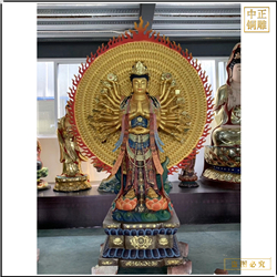 鑄銅關(guān)公 定制千手觀音菩薩銅像廠