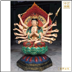 鑄銅關(guān)公 彩繪大型千手千眼菩薩銅佛像