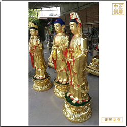 鑄銅關公 訂購寺廟西方三圣銅佛像