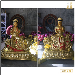 鑄銅關公 2.5米銅佛像文殊普賢坐像
