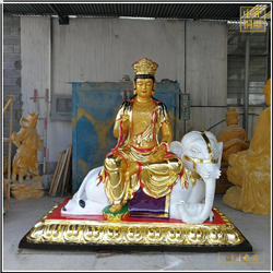 鑄銅關公 彩繪文殊普賢菩薩佛像定制