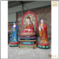 鑄銅關公 彩繪寺廟仿古地藏王銅像