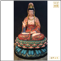 鑄銅關(guān)公 彩繪手拿凈瓶觀音菩薩銅像