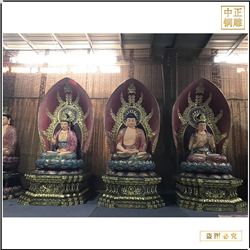 鑄銅關(guān)公 西方三圣銅雕塑鑄造廠家