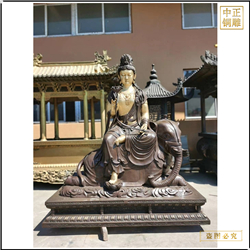 鑄銅關(guān)公 批發(fā)文殊普賢菩薩銅佛像廠家