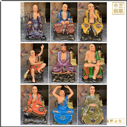 鑄銅關(guān)公 2米彩繪十八羅漢佛像雕塑