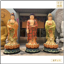 鑄銅關公 鑄銅西方三圣佛像定制