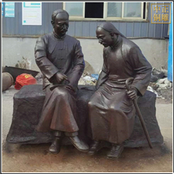 鑄銅關(guān)公 古代人物聊閑天銅雕塑