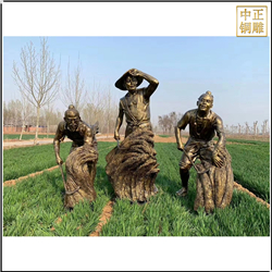 鑄銅關(guān)公 割麥子人物雕塑