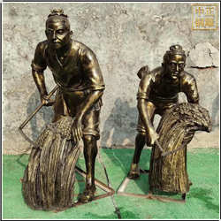 鑄銅關(guān)公 割麥子人物銅雕塑