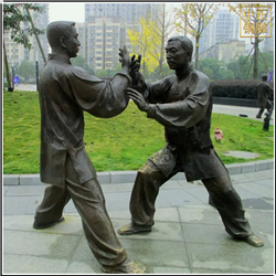 鑄銅關公 園林打太極人物雕塑定制