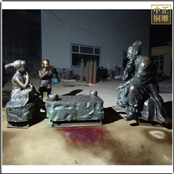 祖孫下棋民俗人物雕塑 祖孫下棋民俗人物雕塑