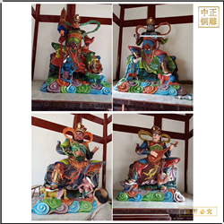 鑄銅關公 大型彩繪四大天王銅佛像定做