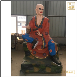 鑄銅關公 彩繪十八羅漢銅雕塑