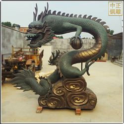 鑄銅關公 做舊鑄銅龍景觀雕塑