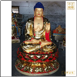 鑄銅關公 彩繪釋迦牟尼佛銅佛像