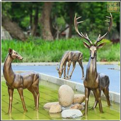 鑄銅關公 仿銅小區銅鹿雕塑擺件