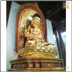 鑄銅關公 彩繪釋迦牟尼佛銅像批發廠