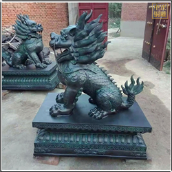 鑄銅關(guān)公 酒店門口銅麒麟雕塑擺件