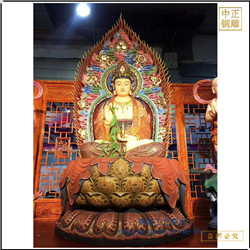 鑄銅關(guān)公 純銅彩繪坐像釋迦牟尼佛銅像