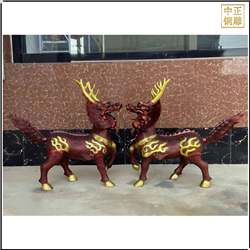 鑄銅關公 銅麒麟雕塑定制價格