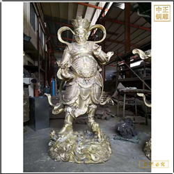 純銅四大天王站像銅佛像 純銅四大天王站像銅佛像