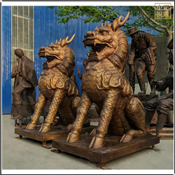 一對大型銅麒麟雕塑 一對大型銅麒麟雕塑