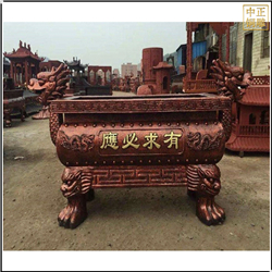 鑄銅關公 小型銅香爐定制