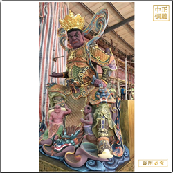 鑄銅關公 大型彩繪坐像四大天王佛像