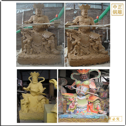 鑄銅關公 身穿戰甲武將四大天王佛像