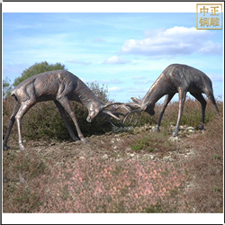 鑄銅關公 大型銅鹿打架雕塑