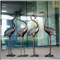 鑄銅關(guān)公 家用仙鶴銅雕塑擺件