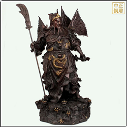 鑄銅關公 大型立刀九龍關公雕塑