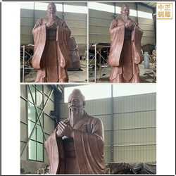 鑄銅關公 孔子雕塑細節圖