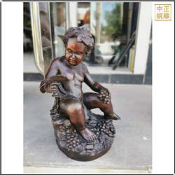 鑄銅關公 小孩孩人物銅雕塑