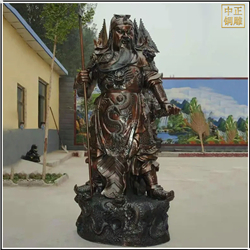 九龍銅關公雕塑擺件 九龍銅關公雕塑擺件