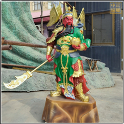 鑄銅關公 綠衣九龍關公雕塑