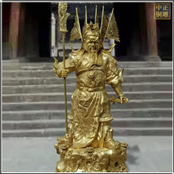 鑄銅關公 室外黃銅關公雕塑