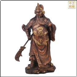 鑄銅關公 握刀捋胡子關公銅像鑄造
