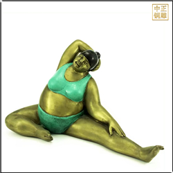 鑄銅關(guān)公 大型廣場練瑜伽人物景觀雕塑