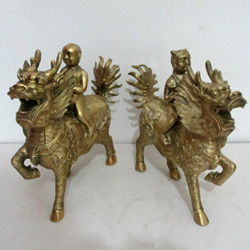 送子麒麟銅雕擺件一對(duì) 送子麒麟銅雕擺件一對(duì)