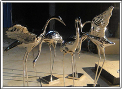 不銹鋼天鵝雕塑 不銹鋼天鵝雕塑