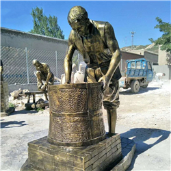 炒茶銅雕塑 炒茶銅雕塑